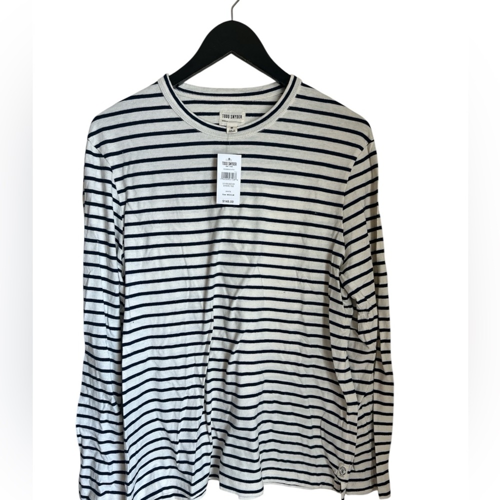 NWT Todd Snyder Navy and White Striped Crewneck